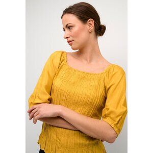 NWT CREAM Yellow Almas Blouse